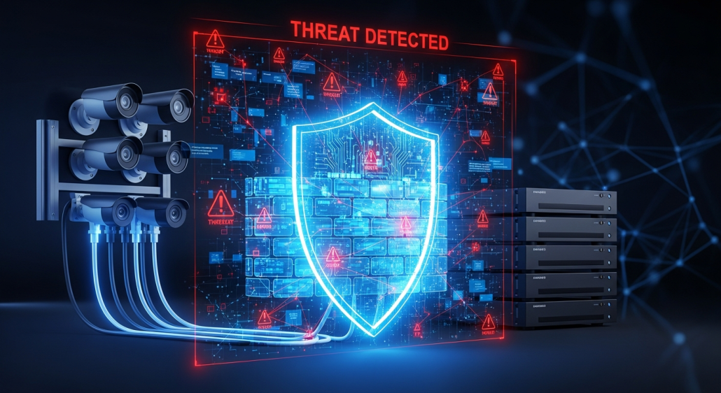 Genetec's 2026 Cybersecurity Report: What It Means for Your Camera Infrastructure 6 Enterprise network security visualization for IP camera and VMS infrastructure