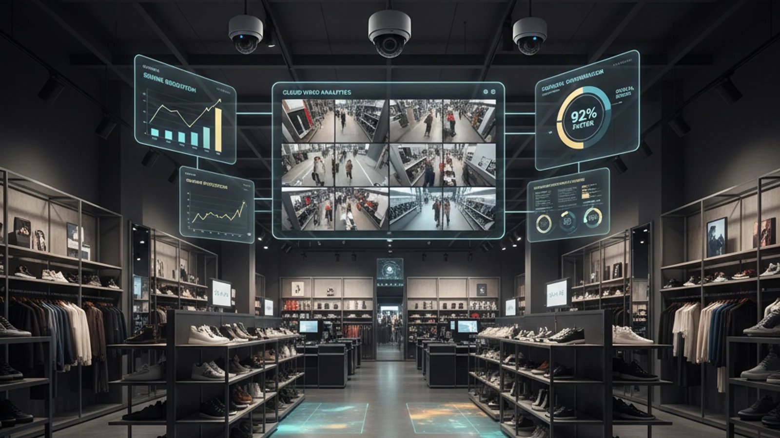 Cinematic retail cloud surveillance visual for Using Ifovea: Traffic Management