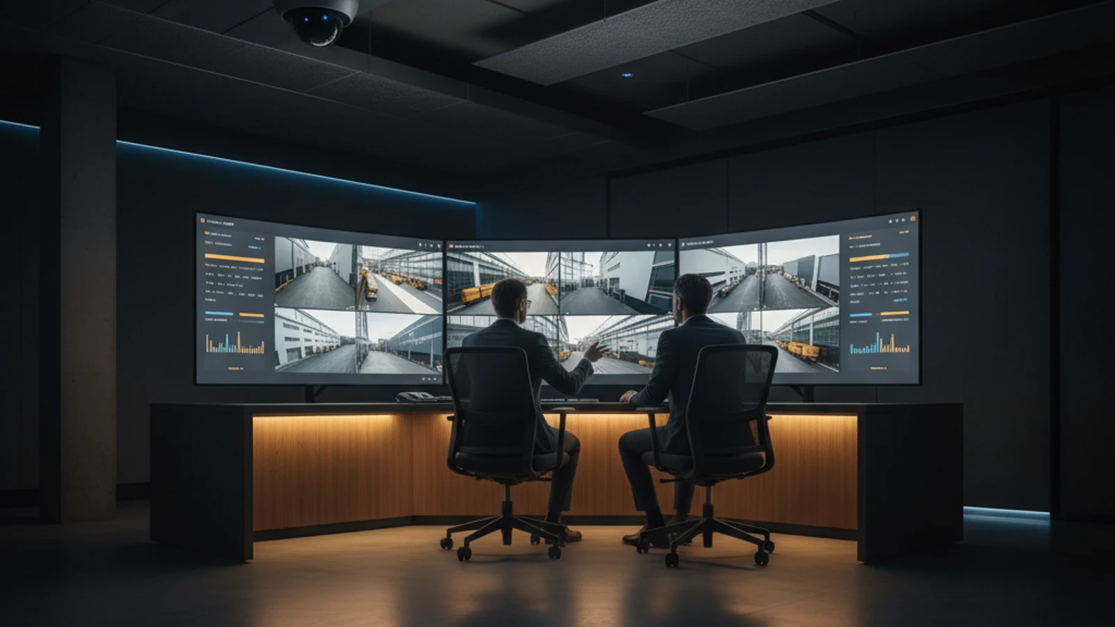 Cinematic enterprise physical security cloud surveillance visual for Privacy Policy