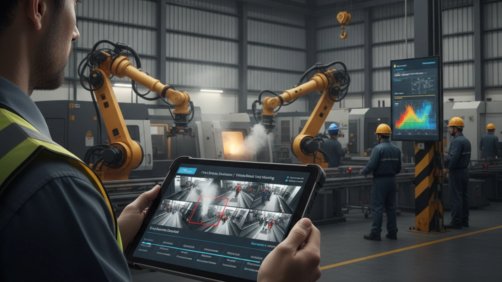 Cinematic manufacturing cloud surveillance visual for Fire & Smoke Detection | AI Video-Based Early Warning | iFovea