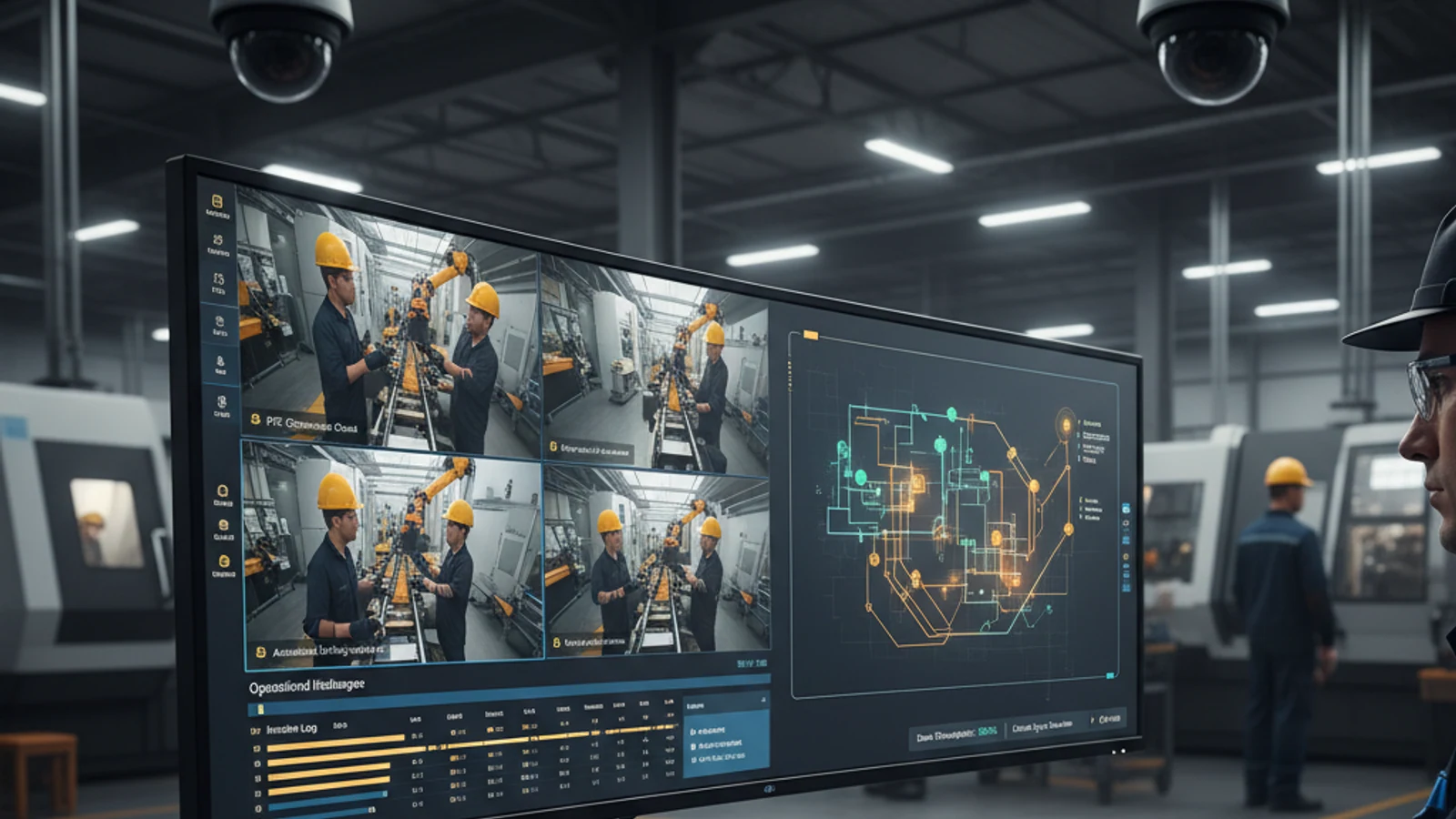 Cinematic manufacturing cloud surveillance visual for Cloud Video Surveillance for Banking & Financial Institutions | iFovea