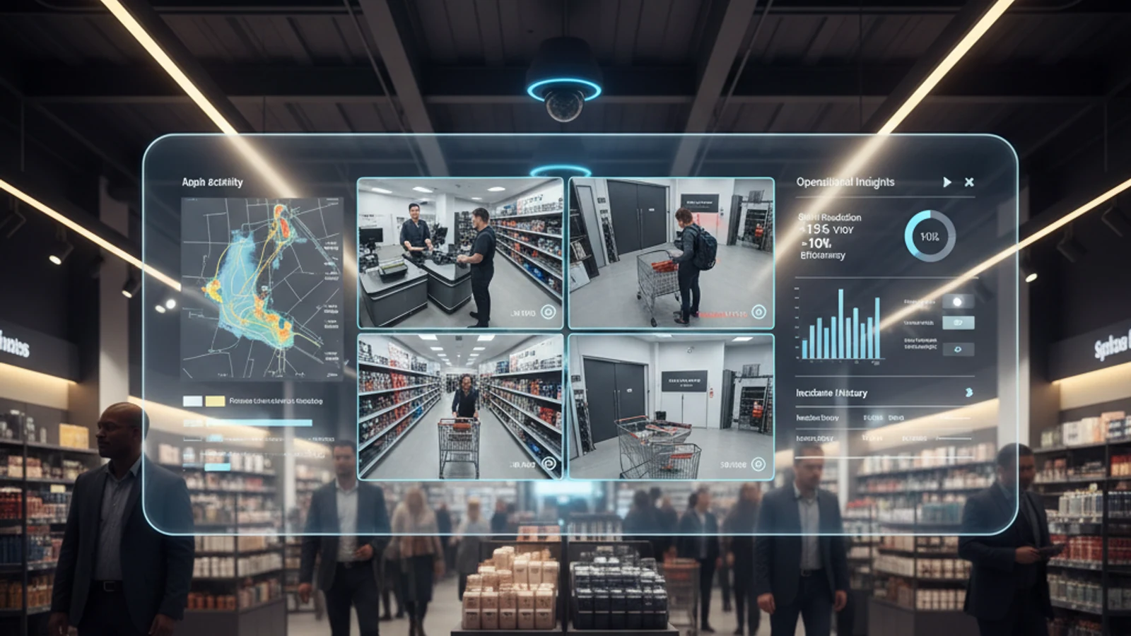 Retail Video Surveillance: AI Analytics for Loss Prevention and Operations | iFovea 1 Cinematic retail cloud surveillance visual for Retail Video Surveillance: AI Analytics for Loss Prevention and Operations | iFovea