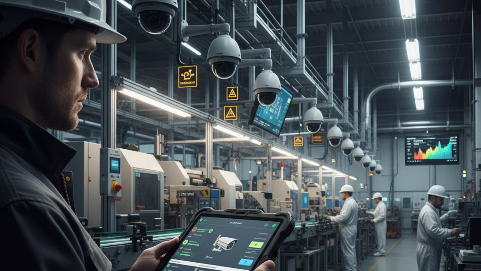 Cinematic manufacturing cloud surveillance visual for VSaaS Reseller Program: Complete Guide for Security Integrators | iFovea