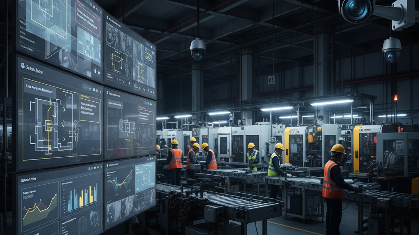 Cinematic manufacturing cloud surveillance visual for AI Security Camera System: Beyond Recording to Real-Time Intelligence | iFovea