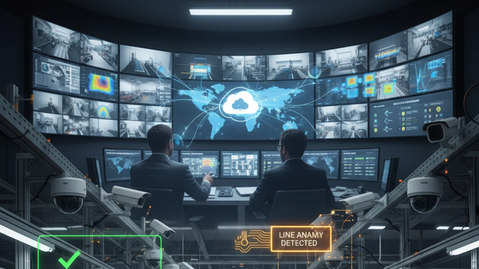 Can You Reuse Your Existing Cameras With a Cloud VMS? What Works and What Doesn't 2 Cinematic manufacturing cloud surveillance visual for Can You Reuse Your Existing Cameras With a Cloud VMS? What Works and What Doesn't