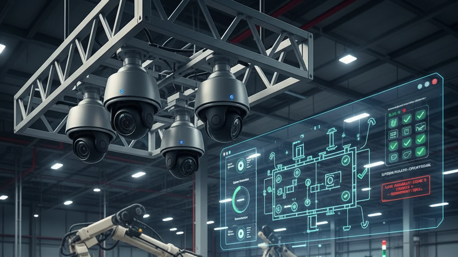 Cinematic manufacturing cloud surveillance visual for Can Cloud Cameras Record Without Internet? What Happens During an Outage