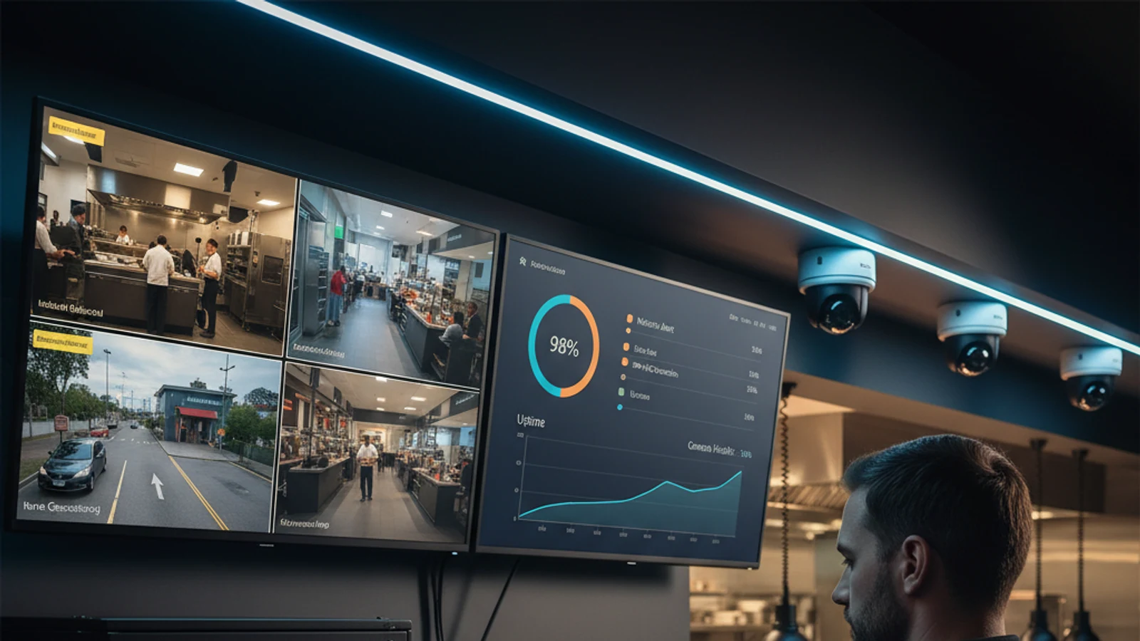 AI Cloud Surveillance for Restaurants and QSR Multi-Location Operators | Ifovea 1 Cinematic restaurants and QSR cloud surveillance visual for AI Cloud Surveillance for Restaurants and QSR Multi-Location Operators | Ifovea