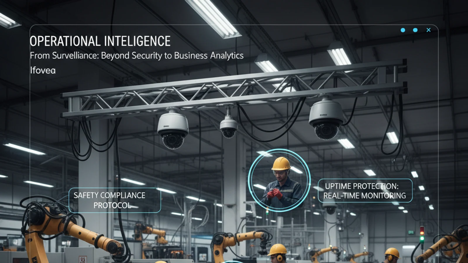 Operational Intelligence From Surveillance: Beyond Security to Business Analytics | Ifovea 5 Cinematic manufacturing cloud surveillance visual for Operational Intelligence From Surveillance: Beyond Security to Business Analytics | Ifovea