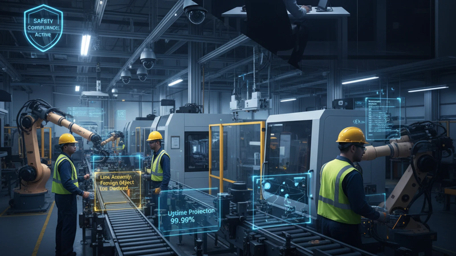 Cinematic manufacturing cloud surveillance visual for AI Cloud Surveillance for Dallas-Fort Worth Businesses | Multi-Site VMS | Ifovea