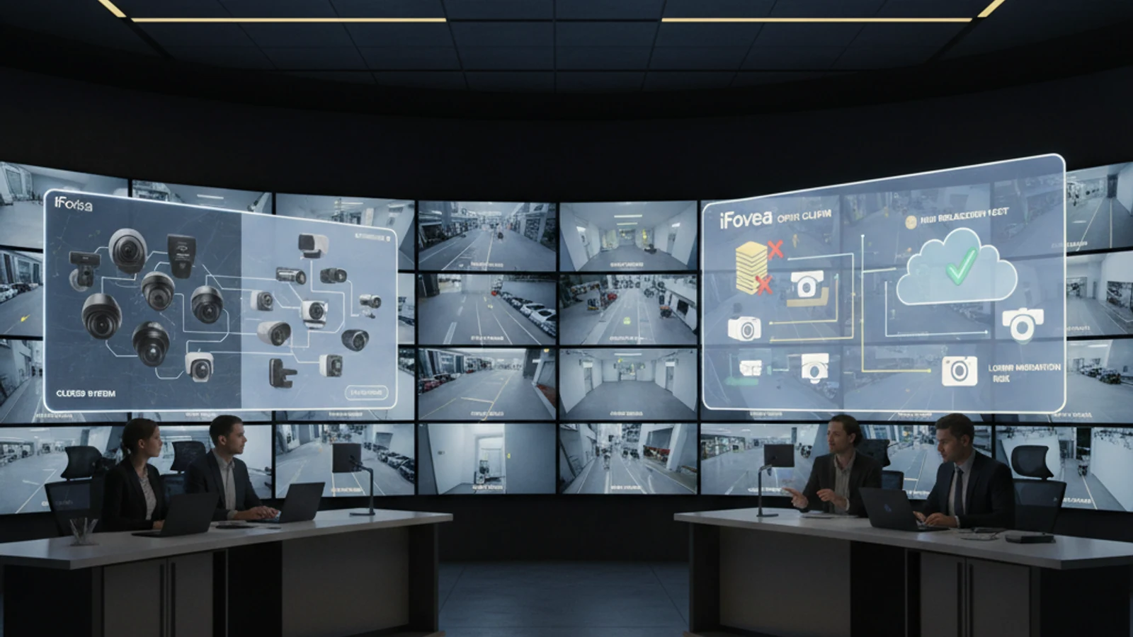 Cinematic enterprise physical security cloud surveillance visual for Cisco Meraki MV Alternative | iFovea
