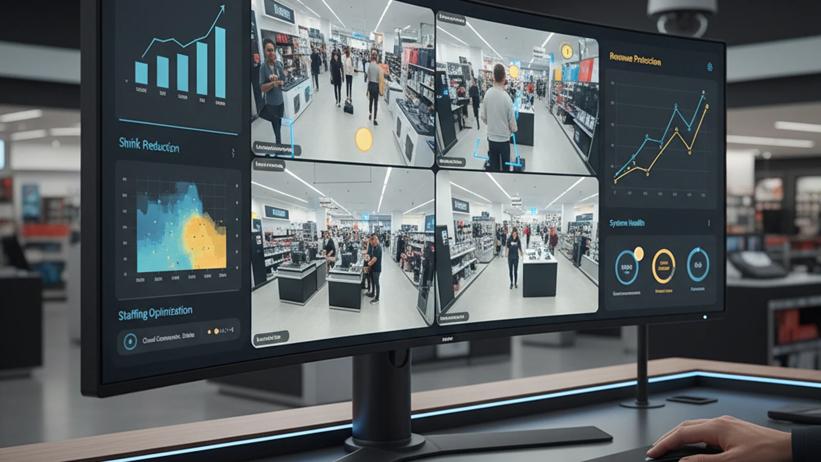 Cinematic retail cloud surveillance visual for Face Recognition for Security Cameras