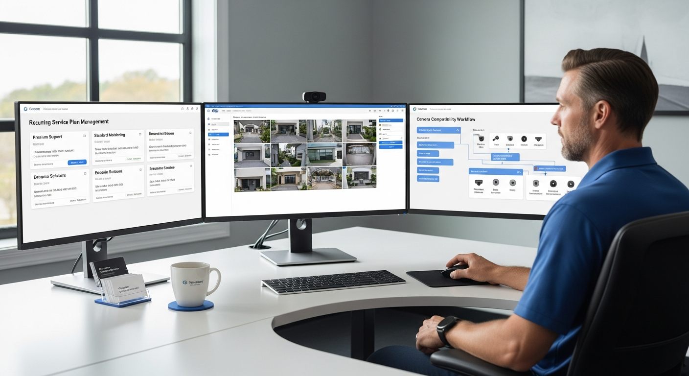 Security integrator managing existing camera customer upgrades to cloud VMS recurring revenue platform
