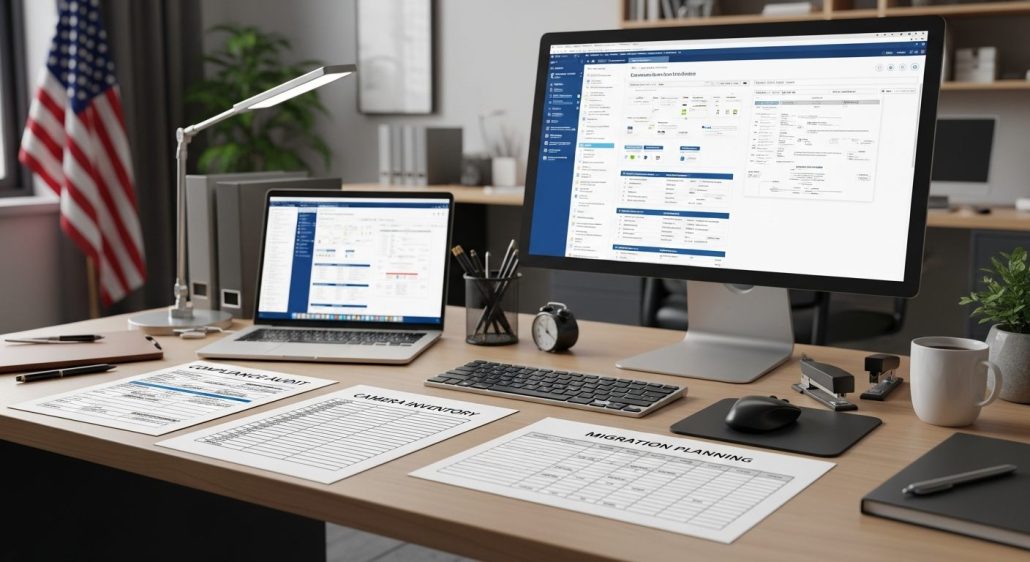 What Federal Contractors Should Know About NDAA Section 889 Camera Requirements 9 Federal contractor compliance workspace showing NDAA Section 889 camera audit documentation