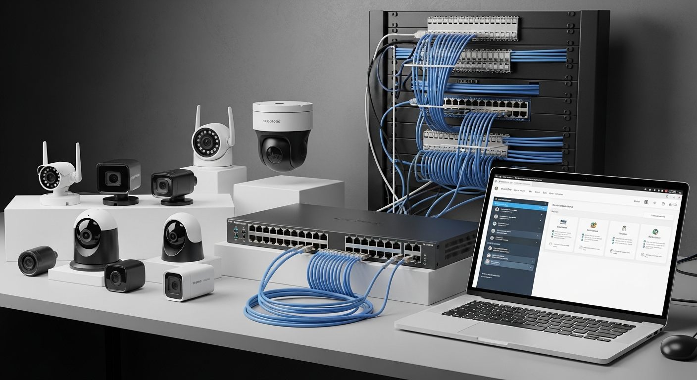 IP security cameras from multiple manufacturers connected to iFovea cloud VMS via ONVIF